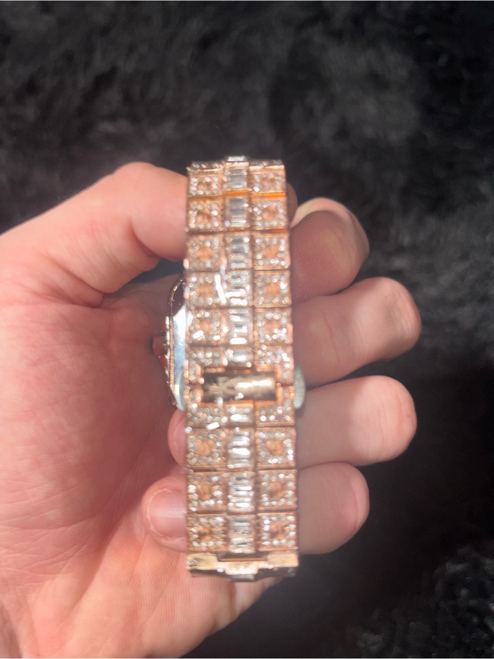 Source Unknown Rose Gold Tone Men's Crystal Watch - Picture 3 of 3